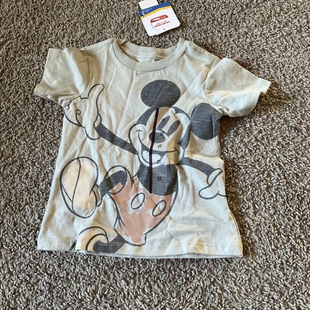 Disney JR Mickey Mouse green graphic T Shirt Size 2T NWT